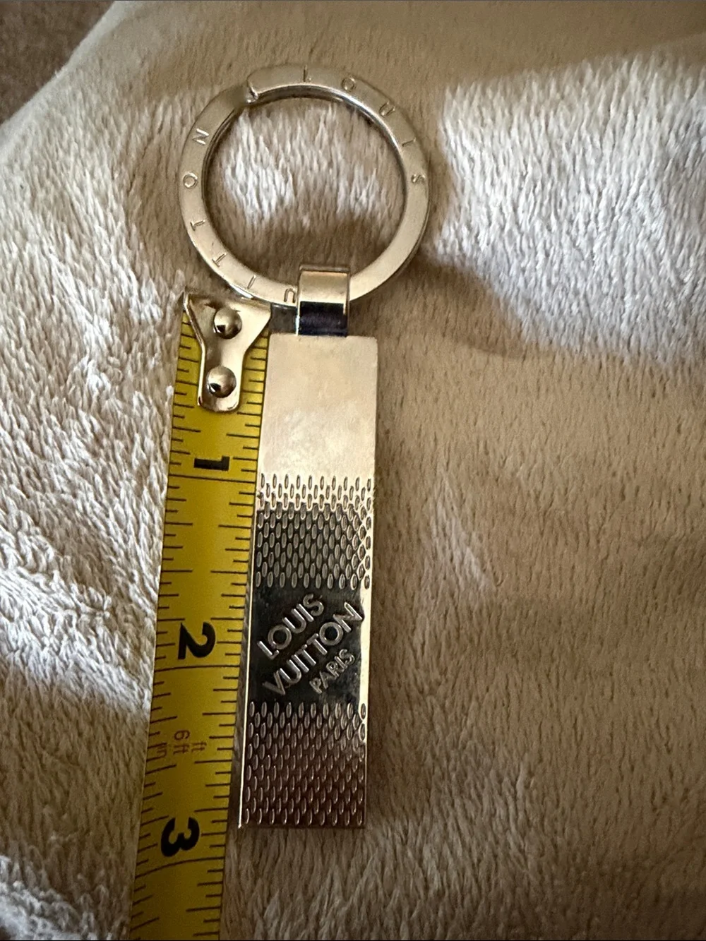Louis Vuitton Silver Rectangular Mesh Pendant Keyring